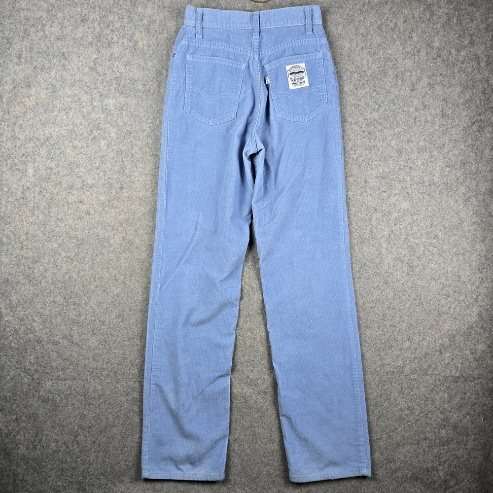 Vtg 80s Levis Corduroy Pants Womens 26x32 Blue High Waist Mom Pastel Chic Boho - Picture 6 of 13